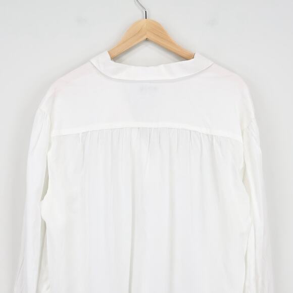 NWT Madewell Easy Long-Sleeve V-Neck Popover Shirt In Eyelet White Size XL - Picture 6 of 11